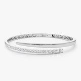 14K Cross Over Graduating Diamond Bangle 14K White Gold Ferkos Fine Jewelry