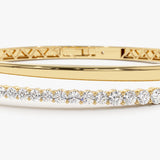 14K Cross Over Graduating Diamond Bangle Ferkos Fine Jewelry