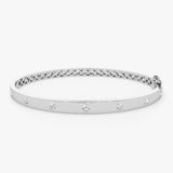 14K 4mm Diamond Bangle Bracelet 14K White Gold Ferkos Fine Jewelry