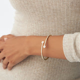 14k Gold Cross Over Diamond Bangle Bracelet Ferkos Fine Jewelry