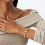 14k Gold Cross Over Diamond Bangle Bracelet Ferkos Fine Jewelry