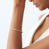 14k Gold Heart Shaped and Round Diamond Bangle Ferkos Fine Jewelry