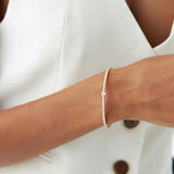 14k Gold Heart Shaped and Round Diamond Bangle Ferkos Fine Jewelry