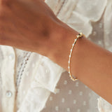 14k 0.50 ctw Diamond Bar Bangle Bracelet Ferkos Fine Jewelry