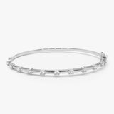 14k 0.50 ctw Diamond Bar Bangle Bracelet 14K White Gold Ferkos Fine Jewelry