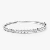 14K Bezel Setting Diamond Bangle 14K White Gold Ferkos Fine Jewelry