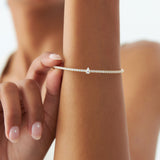 14k Gold Pear Shaped and Round Diamond Bangle Ferkos Fine Jewelry