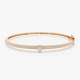 14k Gold Pear Shaped and Round Diamond Bangle 14K Rose Gold Ferkos Fine Jewelry