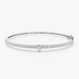14k Gold Pear Shaped and Round Diamond Bangle 14K White Gold Ferkos Fine Jewelry