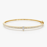 14k Gold Pear Shaped and Round Diamond Bangle 14K Gold Ferkos Fine Jewelry