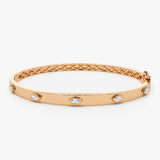 14k Bezel Setting Marquise Shaped Diamond Bangle 14K Rose Gold Ferkos Fine Jewelry