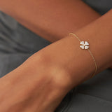 14K Diamond Clover Charm Bracelet Ferkos Fine Jewelry