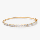 14k 1.50 Ctw Prong Setting Diamond Bange Bracelet 14K Rose Gold Ferkos Fine Jewelry