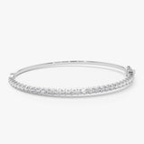 14k 1.50 Ctw Prong Setting Diamond Bange Bracelet 14K White Gold Ferkos Fine Jewelry