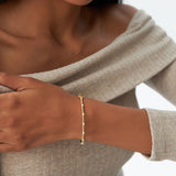 14K Beaded Gold Diamond Bangle Bracelet Ferkos Fine Jewelry