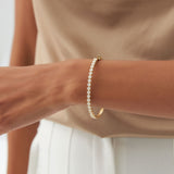 14k 1.15ctw Luxurious Cluster Diamond Bangle Ferkos Fine Jewelry