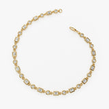 14K Gold Round and Baguette Diamond Bracelet Ferkos Fine Jewelry