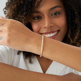 14k Flush Setting Marquise Shaped and Round Diamond Bangle Ferkos Fine Jewelry