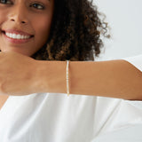 14k Flush Setting Marquise Shaped and Round Diamond Bangle Ferkos Fine Jewelry