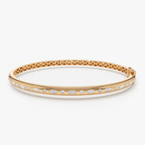 14k Flush Setting Marquise Shaped and Round Diamond Bangle 14K Rose Gold Ferkos Fine Jewelry