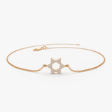 14K Star of David Diamond Bracelet 14K Rose Gold Ferkos Fine Jewelry