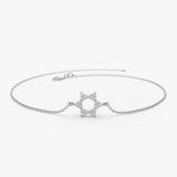 14K Star of David Diamond Bracelet 14K White Gold Ferkos Fine Jewelry