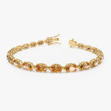 14K Gold Oval Shaped Citrine Tennis Bracelet 11.35 ctw 14k Gold Ferkos Fine Jewelry