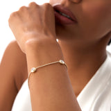 0.75 Ctw 14k Gold Lab Grown Diamond by the Yard Beaded Bracelet - Leda Ferkos Fine Jewelry