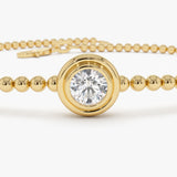 0.75 Ctw 14k Gold Lab Grown Diamond by the Yard Beaded Bracelet - Leda Ferkos Fine Jewelry