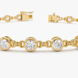2.00 CTW 14k Bezel Setting Lab Grown Diamond Tennis Bracelet - Isla Ferkos Fine Jewelry