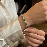15.30 ctw 14k Lab Grown Colombian Emerald and Diamond Bracelet - Brooke Ferkos Fine Jewelry