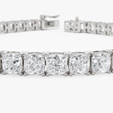 15.75 ctw 14k Lab Grown Cushion Cut Diamond Tennis Bracelet - Erin Ferkos Fine Jewelry