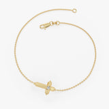 14k Bold Diamond Cross Bracelet Ferkos Fine Jewelry