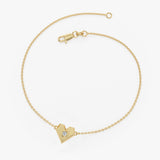 14k Bold Unique Diamond Heart Bracelet Ferkos Fine Jewelry