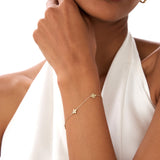 14k Gold Clover Station Bracelet Ferkos Fine Jewelry