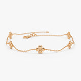 14k Gold Clover Station Bracelet 14k Rose Gold Ferkos Fine Jewelry