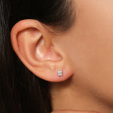 14k Rose Mini Illusion Setting Baguette Studs Ferkos Fine Jewelry