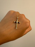 14K Gold Contemporary Diamond Cross Necklace Ferkos Fine Jewelry