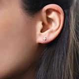 14K Rose Gold Tiny Diamond Star Studs Ferkos Fine Jewelry