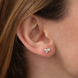 14K Rose Gold Graduated Diamond Stud Earrings Ferkos Fine Jewelry