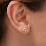 14K Rose Gold Graduated Diamond Stud Earrings Ferkos Fine Jewelry