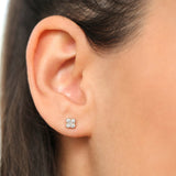 14k Rose Gold Diamond Cluster Floral Design Earrings Ferkos Fine Jewelry