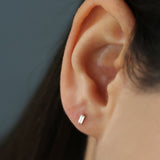 14k Rose Mini Baguette Diamond Studs Ferkos Fine Jewelry
