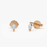 14k Rose Mini Marquise Diamond Studs Ferkos Fine Jewelry