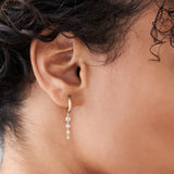14k Rose Dangling Diamond Drop Earrings Ferkos Fine Jewelry