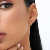 14k Three Stone Mini Diamond Huggies Ferkos Fine Jewelry