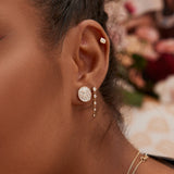 14k Rose Dangling 4 Prong Diamond Drop Earrings Ferkos Fine Jewelry