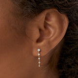 14k Rose Dangling 4 Prong Diamond Drop Earrings Ferkos Fine Jewelry