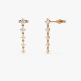 14k Rose Dangling 4 Prong Diamond Drop Earrings Ferkos Fine Jewelry