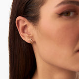 14k Criss Cross Half Hoop Diamond Stud Ferkos Fine Jewelry